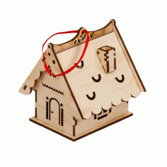 Christmas Wooden House Laser Cut Free Vector File