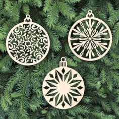 Christmas Xmas Tree Hanging Ornaments Laser Cut Free Vector File