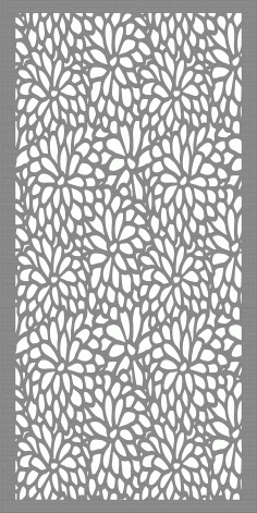 Chrysanthemum Flower Shaped Screen Pattern For Laser Cutting Free DXF File