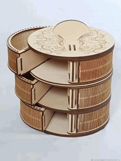 Circle Box For Laser Cutting Free Vector File