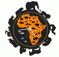 Clock Animals From The Jungle Of Africa For Laser Cut Plasma Free DXF File