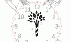 Clock Axe And Handsaw Watch Laser Cut Free DXF File
