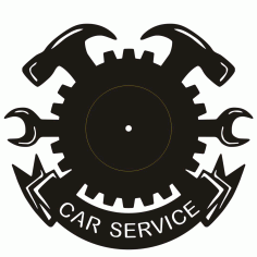 Clock Car Service Free DXF File