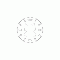 Clock Hello Bat Free DXF File