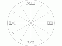 Clock Rom Num Free DXF File