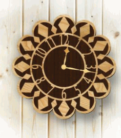 Clock Shaped Sunflower For Laser Cut Plasma Free DXF File