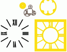 Clock With Roman Numerals For Laser Cutting Free Vector File