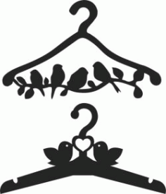 Clothes Hangers With Birds For Laser Cut Cnc Free Vector File