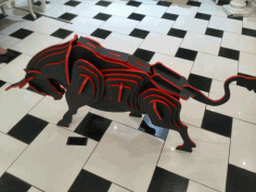 Cnc Laser Cut Bull Diy 3d Puzzle Free DXF File