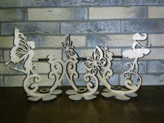 Cnc Laser Cut Design Girl And Butterfly Stand Free Vector File