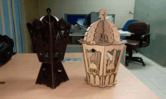 Cnc Laser Cut Design Lamp Wooden Free DXF File