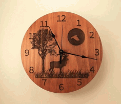 Cnc Laser Cut Design Moose Clock Free Vector File