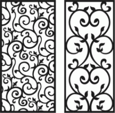 Cnc Laser Cut Spiral Vines Pattern Free Vector File