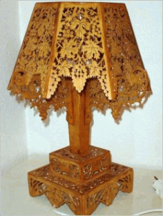 Cnc Laser Cut Wooden Lampshade Vine Pattern Free Vector File
