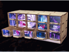 Cnc Laser Cut Wooden Rack Storage Boxes Free DXF File