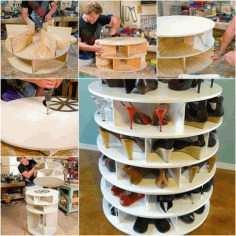 Cnc Laser Cut Wooden Shoes Organizer Shelves Free DXF File