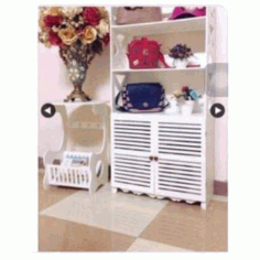 Cnc Laser Cut Wooden Storage Shelves set17753 Free DXF File