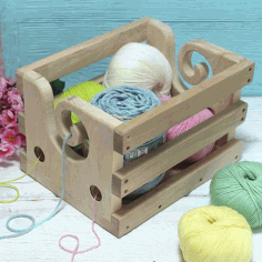 Cnc Router Wooden Yarn Box Stand Storage Box Yarn Holder Free Vector File