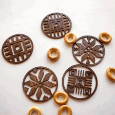 Coasters With Belarusian Ornament For Laser Cut Free Vector File