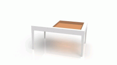 Coffee Table With Glass Top For Laser Cut Free Vector File
