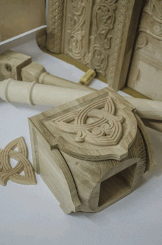 Column Wood Carving For Laser Cut Free Vector File