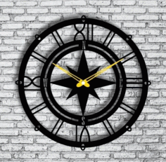 Compass Wall Clock Free Vector File, Free Vectors File