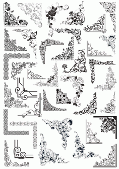 Corner Flourish For Laser Cut Free Vector File