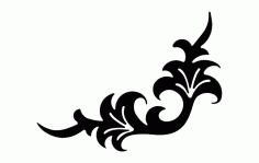 Corner Flower Design Free DXF File