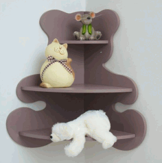 Corner Shelf In The Form Of Bears For Laser Cutting Free Vector File