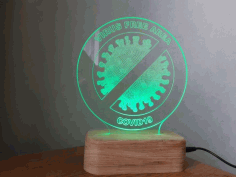 Coronavirus Free Zone Sign Acrylic Lamp Free Vector File