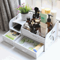 Cosmetic Storage Box Cosmetic Box Shelf For Laser Cut Free Vector File