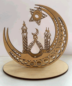 Crescent Moon Ramadan Napkin Holder Laser Cut Free Vector File