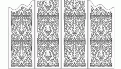 Cut Folding Screen Panel Grid 6 Free DXF File