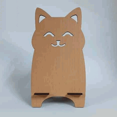 Cute Cat Cell Phone Holder Stand Laser Cut Free Vector File