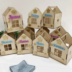 Cute House Desk Organizer Pen Holder For Laser Cut Free Vector File