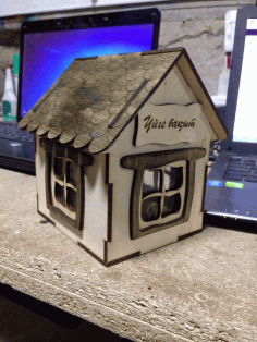 Cute House For Laser Cut Free Vector File