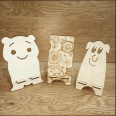 Cute Phone Stands Layout For Laser Cutting Free Vector File