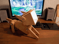 Cute Wooden Dog Design Adjustable Table Lamp Free DXF File