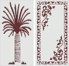 Date Palm Partition Screen For Laser Cutting Free DXF File