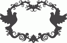 Decor Birds Frame Free DXF File