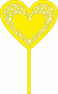 Decor Heart Topper For Laser Cut Free Vector File