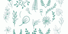 Decor Plants Leaves Free DXF File