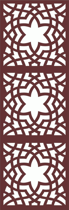 Decor Seamless Separator Floral Grill Design For Laser Cutting Free DXF File