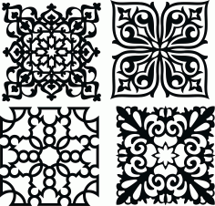 Decor Seamless Separator Floral Lattice Stencil Designs Collection Free DXF File