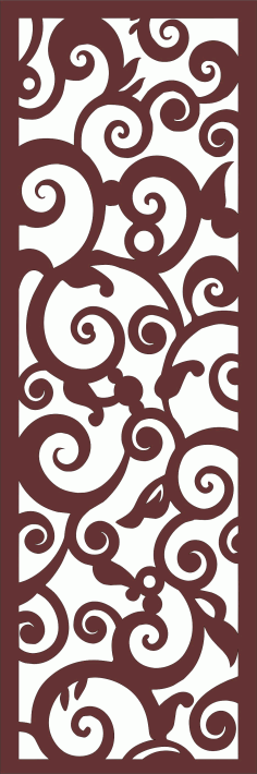 Decor Seamless Separator Floral Screen Art For Laser Cutting Free DXF File