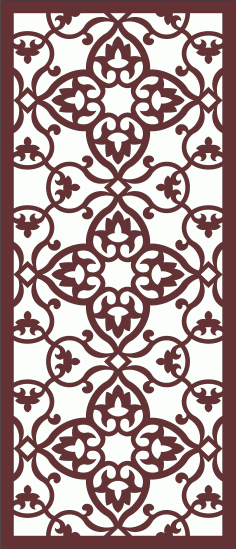 Decor Seamless Separator Floral Screen Design Cnc Laser Cutting Free DXF File