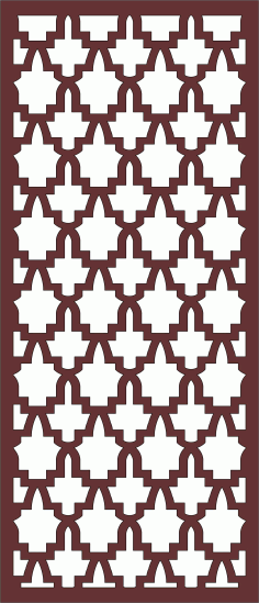 Decor Seamless Separator Floral Screen For Laser Cutting Free DXF File