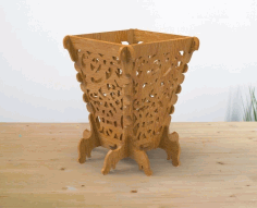 Decorated Flower Pot Vase For Laser Cut Free Vector File