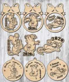 Decoration Mouse Image 2020 For Laser Cut Decal Free DXF File