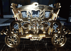 Decorative Carriage Flower Holder For Laser Cut Free Vector File